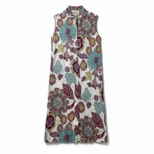 Possibility Linen Floral Sleeveless Dress Women’s Medium Relaxed